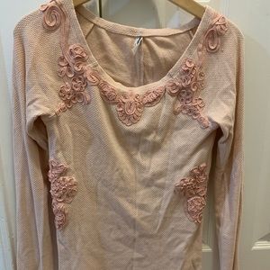 Free people light pink thermal LS